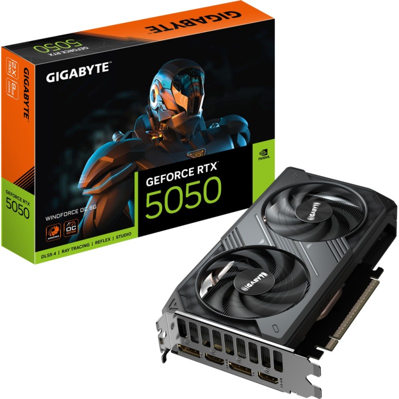 Видеокарта GIGABYTE GeForce RTX5050 8Gb WINDFORCE OC (GV-N5050WF2OC-8GD)