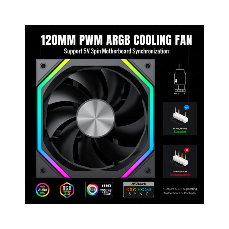 Кулер для корпуса Gamemax FN12A-N2-R