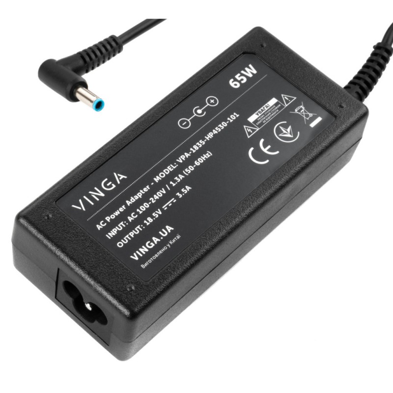 Блок питания к ноутбуку Vinga HP 65W 18.5V 3.5А 4.5*3.0 (VPA-1835-HP4530-101)