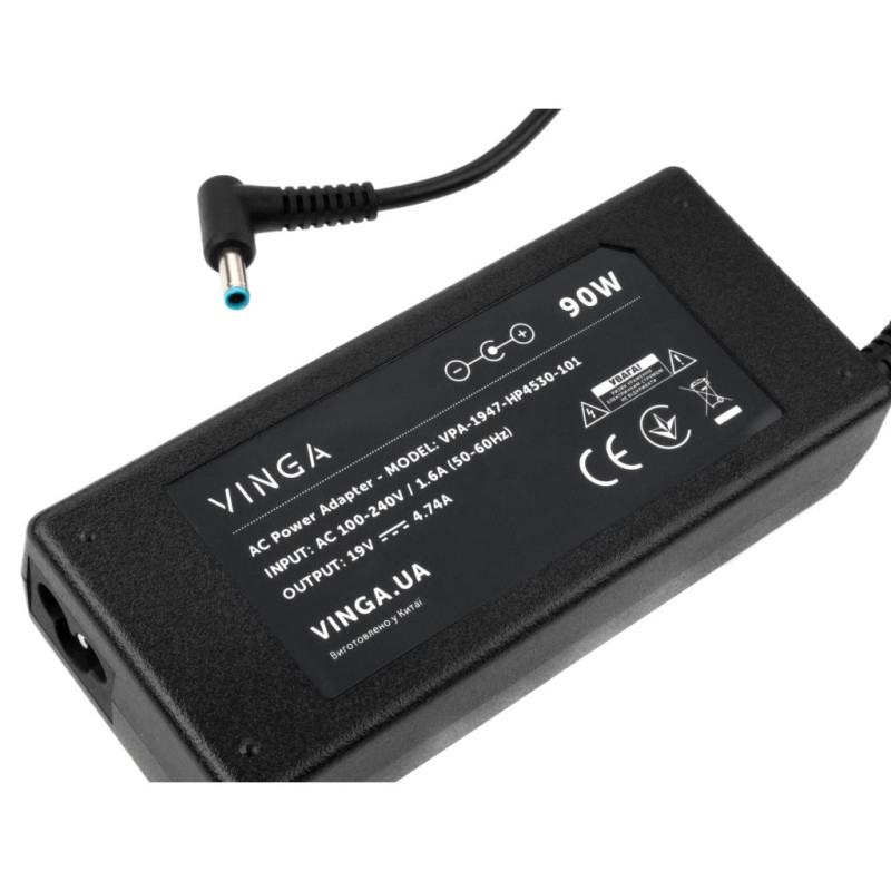 Блок питания к ноутбуку Vinga HP 90W 19V 4.74A 4.5*3.0 (VPA-1947-HP4530-101)