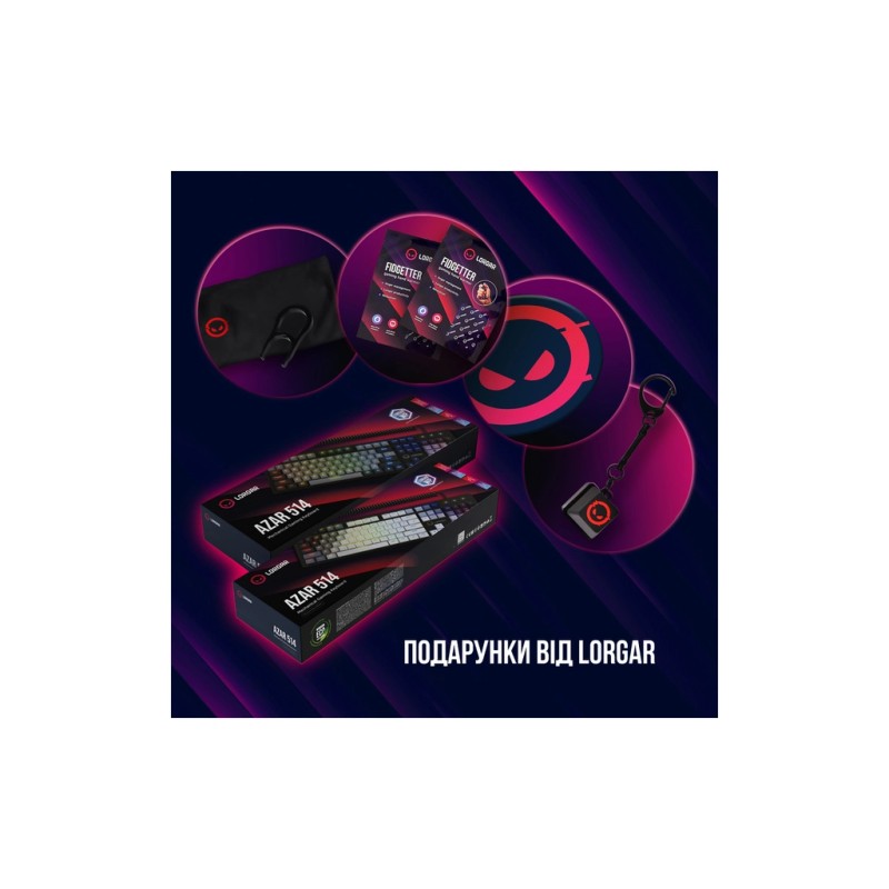 Клавиатура Lorgar Azar 514 RGB USB UA Black (LRG-GK514B-UA)