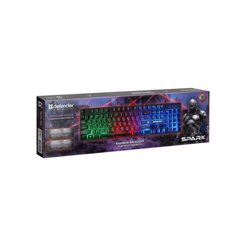 Клавиатура Defender Spark GK-300L USB UA Black (45302)