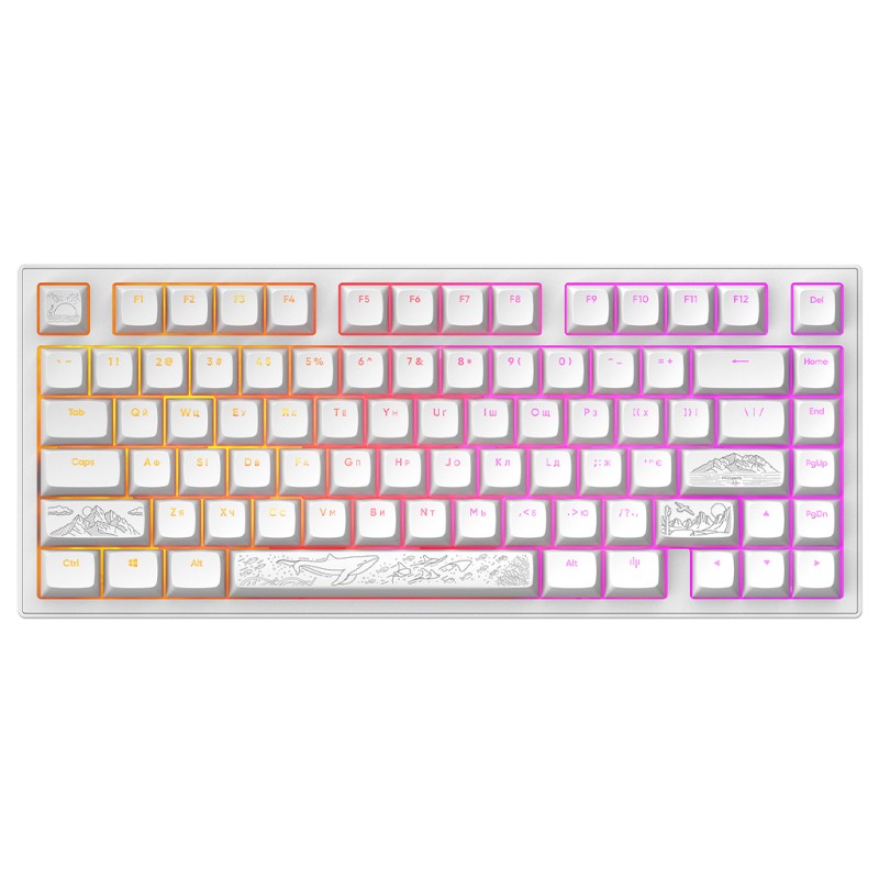 Клавіатура Dark Project ALU81 Terra Nostra PBT RGB Mech G3MS Moonstone White (DPKB_NOSTRA_81_ANSI_WHITE_UA)