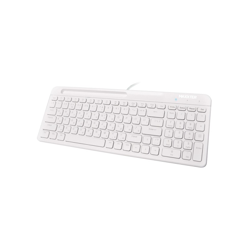 Клавиатура Maxxter KB-01W-UA USB White (KB-01W-UA)