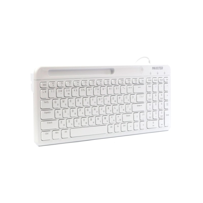 Клавиатура Maxxter KB-01W-UA USB White (KB-01W-UA)