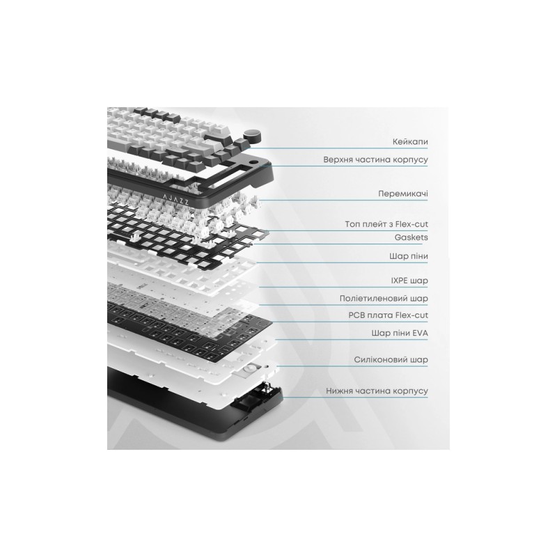Клавиатура Ajazz AK820 MAX Magnetic Switch RGB USB Black (AK820MAX-WM-BGY)