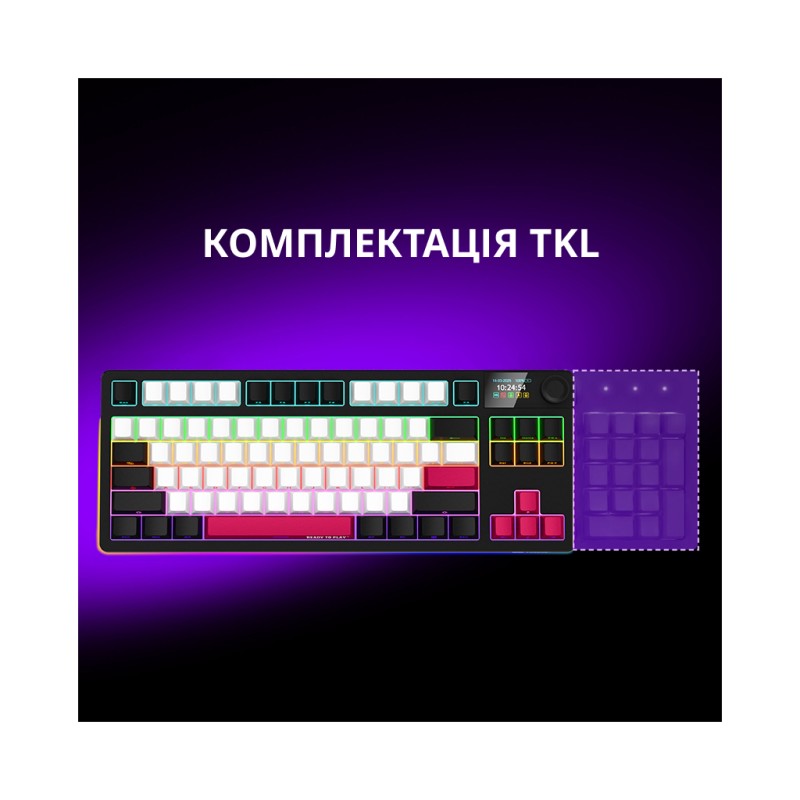 Клавиатура Lorgar KBP70TKLW Wireless TKL Mechanical Pro UA Black/Red (LRG-KBP70TKLW-BK-US)