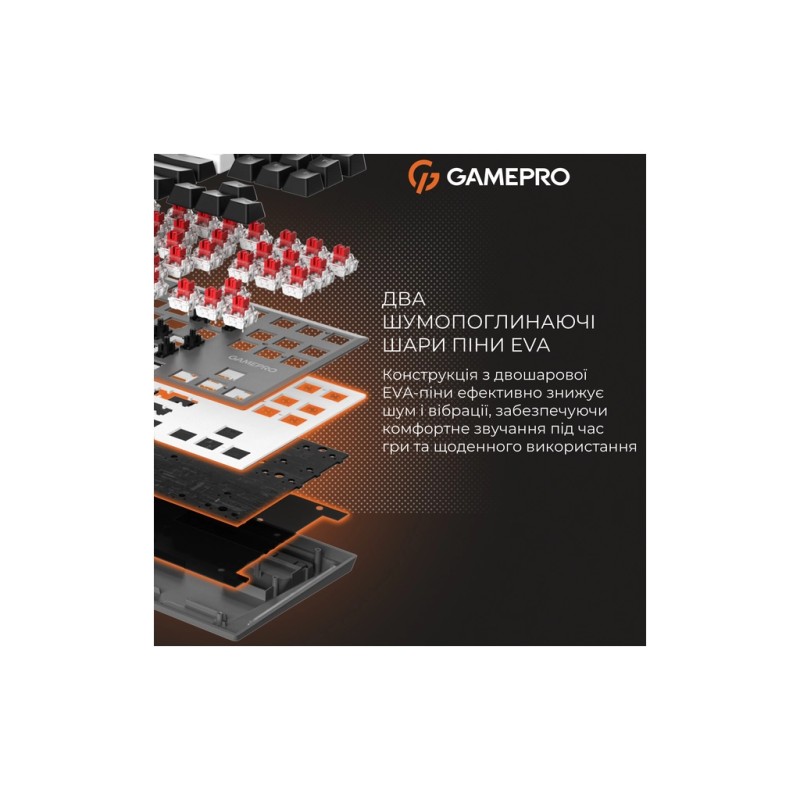 Клавиатура GamePro Genesis Joker Pro MK124G Pro Outemu Red Switch Wireless/Bluetooth/USB UA Gray (MK124G Pro)