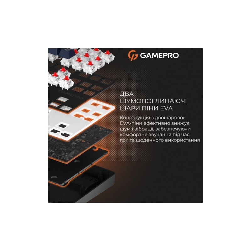 Клавіатура GamePro Genesis Metallic MK110B Outemu Red Switch USB UA Black (MK110B)