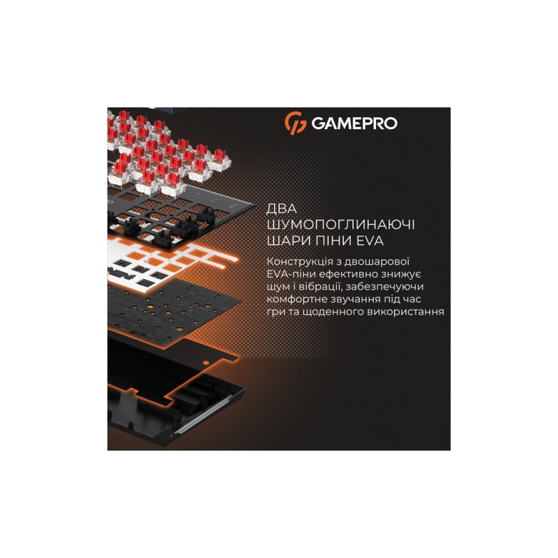 Клавиатура GamePro Genesis Metallic MK144B Outemu Red Switch USB UA Black (MK144B)