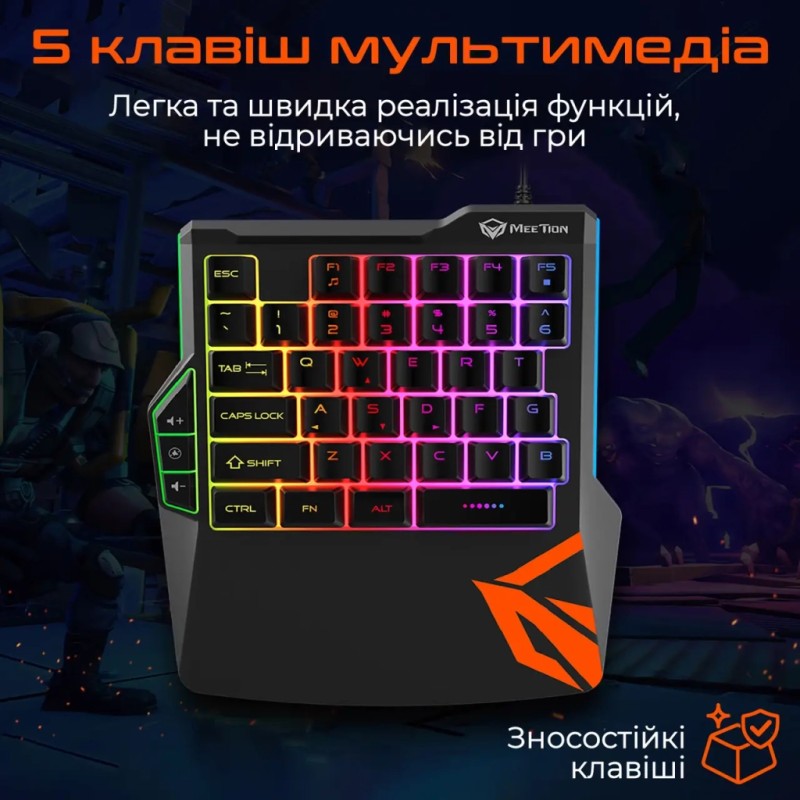 Клавиатура Meetion KB015 USB Black/Orange (MT-KB015-A)