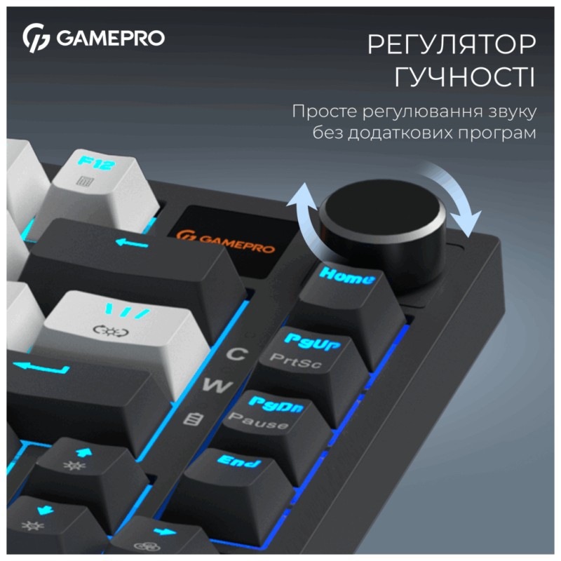 Клавиатура GamePro Asgard Valhalla Pro MK160B-D-Pro Rainy Switch Wireless/Bluetooth/USB UA Black (MK160B-D-Pro)