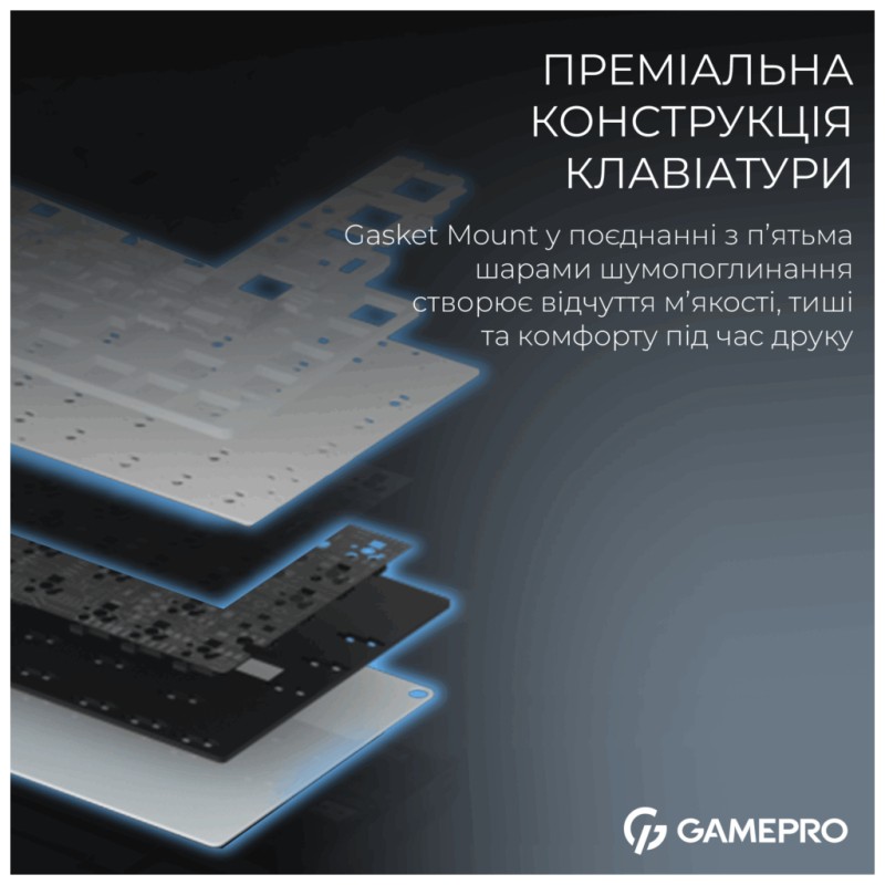 Клавиатура GamePro Asgard Valhalla Pro MK160B-D-Pro Rainy Switch Wireless/Bluetooth/USB UA Black (MK160B-D-Pro)