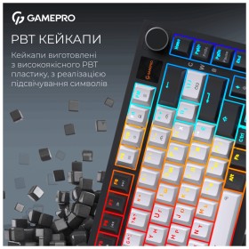 Клавиатура GamePro Asgard Valhalla Pro MK160B-D-Pro Rainy Switch Wireless/Bluetooth/USB UA Black (MK160B-D-Pro)