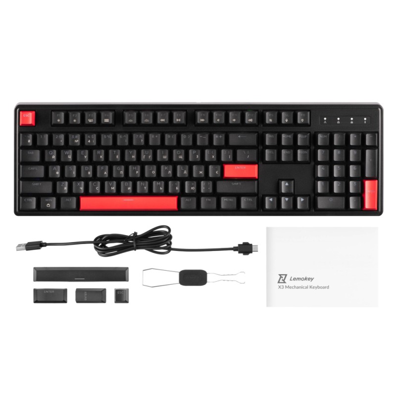 Клавиатура Lemokey Keychron X3 Brown RGB USB Black (X3-H3-UA)