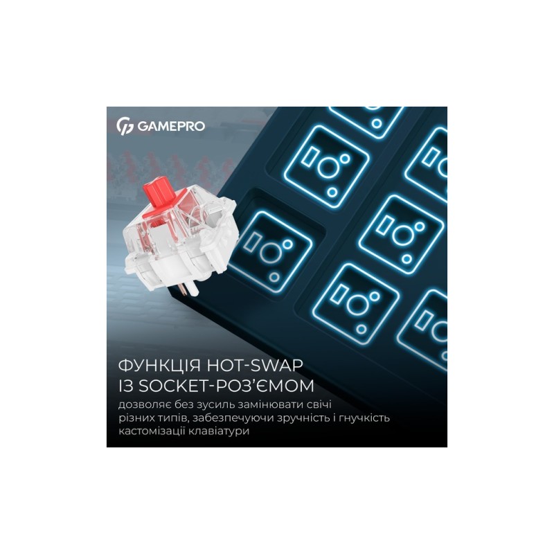 Клавиатура GamePro Asgard Yord Wireless/Bluetooth/USB UA Blue (MK266BL)