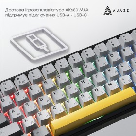 Клавіатура Ajazz AK680 MAX Magnetic Switch RGB USB Black (AK680-M-BGY-AW)