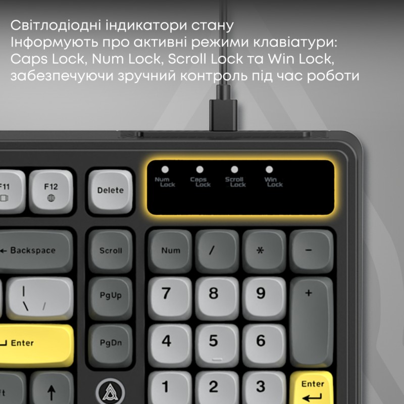 Клавіатура Ajazz AF98 USB UA Black/Grey/Yellow (AF98-BGY)