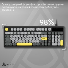 Клавіатура Ajazz AF98 USB UA Black/Grey/Yellow (AF98-BGY)