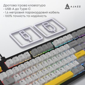 Клавиатура Ajazz AK980 MAX Magnetic Switch USB UA Black/Grey/Yellow (AK980-MAX-M-BGY)