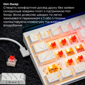 Клавиатура Ajazz NK68 Red Switch USB UA White (NK68-R-S-W)