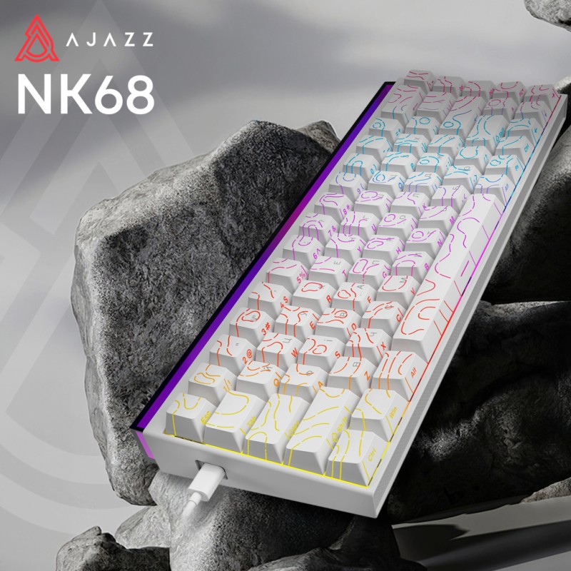 Клавиатура Ajazz NK68 Red Switch USB UA White (NK68-R-S-W)
