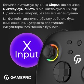 Геймпад GamePro с зарядной станцией BT 5.3/USB/2.4 ГГц