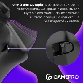 Геймпад GamePro с зарядной станцией BT 5.3/USB/2.4 ГГц (Switch/PC/iOS/Android) RGB Black (GPX13BDOC)