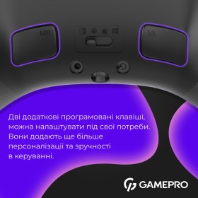 Геймпад GamePro с зарядной станцией BT 5.3/USB/2.4 ГГц (Switch/PC/iOS/Android) RGB Black (GPX13BDOC)