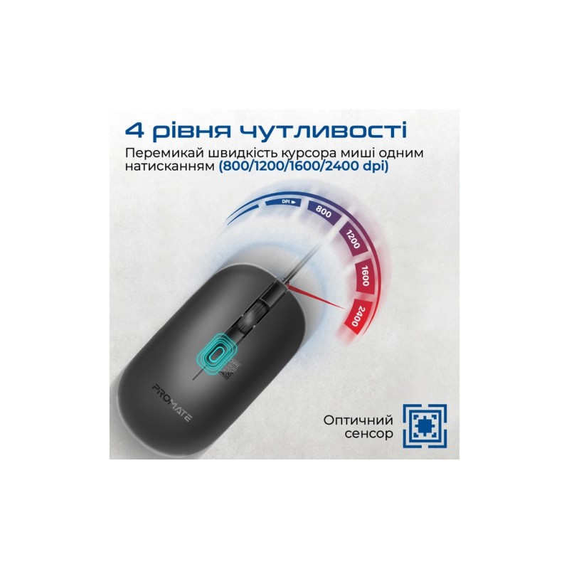 Мышка Promate CM-2400 USB Black (cm-2400.black)