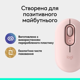 Мышка Logitech POP Mouse With Emoji Bluetooth Rose (910-007413)