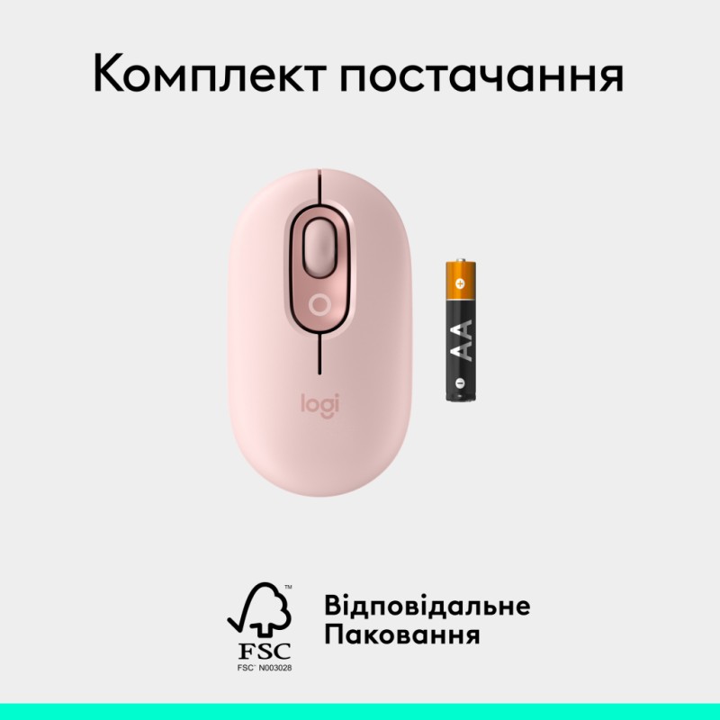 Мышка Logitech POP Mouse With Emoji Bluetooth Rose (910-007413)