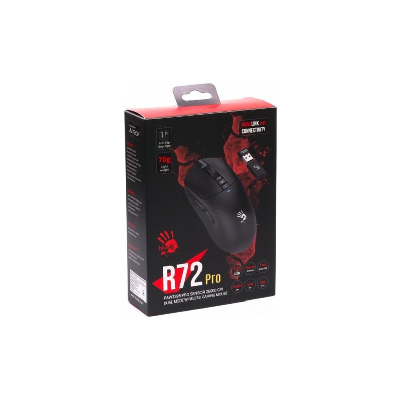 Мышка A4Tech Bloody R72 Pro Wireless/USB Black (4711421000871)