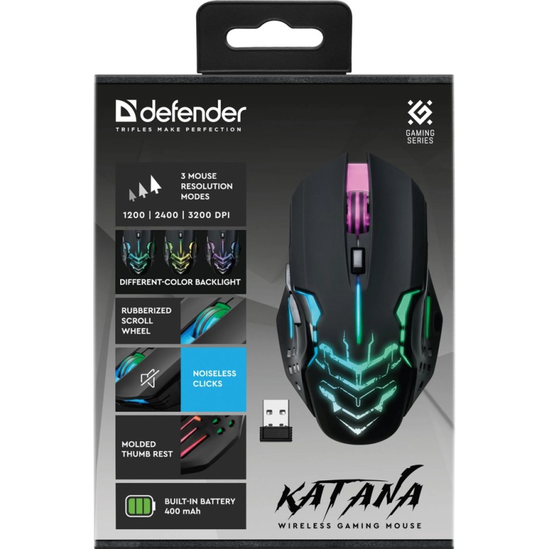 Мышка Defender Katana GM-511 LED Wireless Black (52511)
