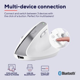 Мышка Trust Bayo+ Ergonomic Wireless/Bluetooth White (25399)