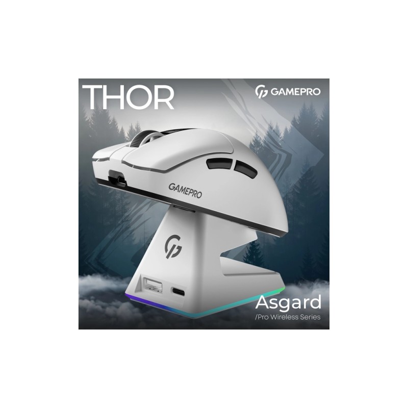 Мышка GamePro Asgard Thor Wireless/Bluetooth/USB White (GM023W)