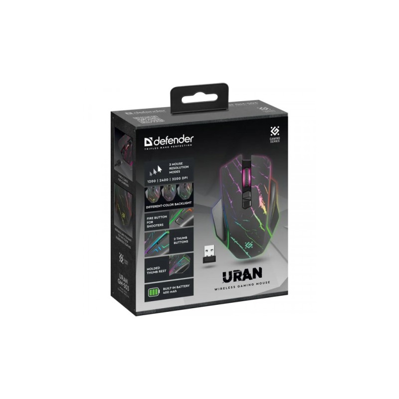 Мышка Defender Uran GM503 Wireless Black (52503)