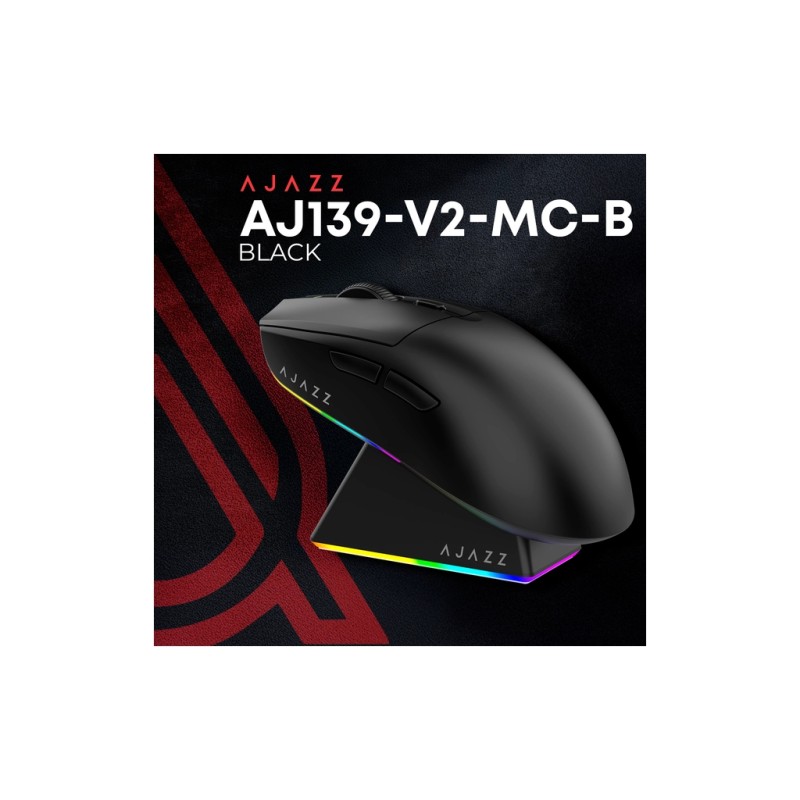 Мышка Ajazz AJ139 V2 MC Wireless/Bluetooth/USB Black (AJ139-V2-MC-B)