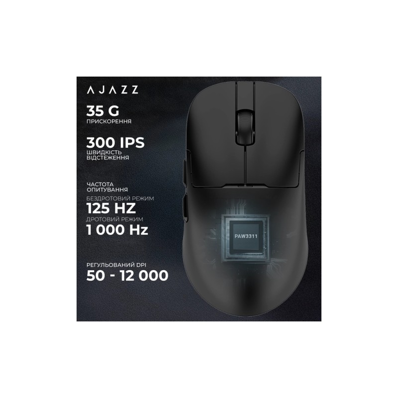 Мышка Ajazz AJ159P MC Wireless/Bluetooth/USB Charging Dock Black (AJ159P-MC-B)