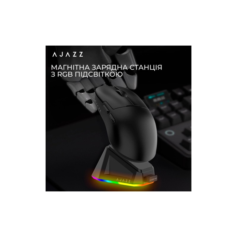 Мышка Ajazz AJ159P MC Wireless/Bluetooth/USB Charging Dock Black (AJ159P-MC-B)