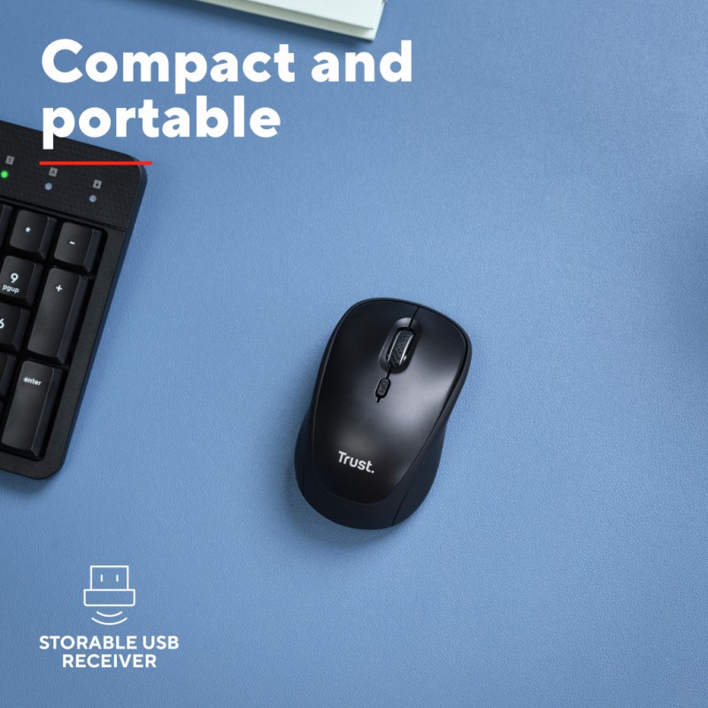 Мышка Trust Yvi+ Silent Wireless Glossy Black (25512)