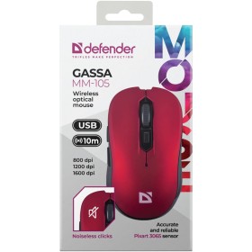 Мишка Defender Gassa MM-105 Wireless Red (52103)