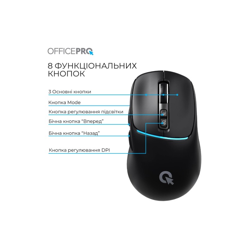 Мышка OfficePro M468B Wireless/Bluetooth Black (M468B)