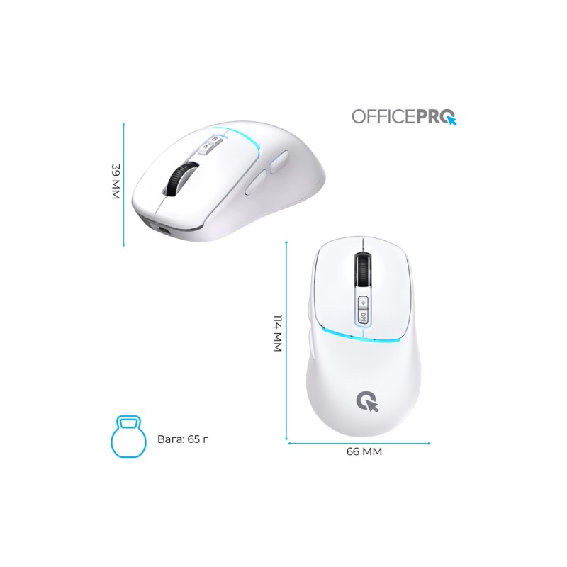 Мышка OfficePro M468W Wireless/Bluetooth White (M468W)