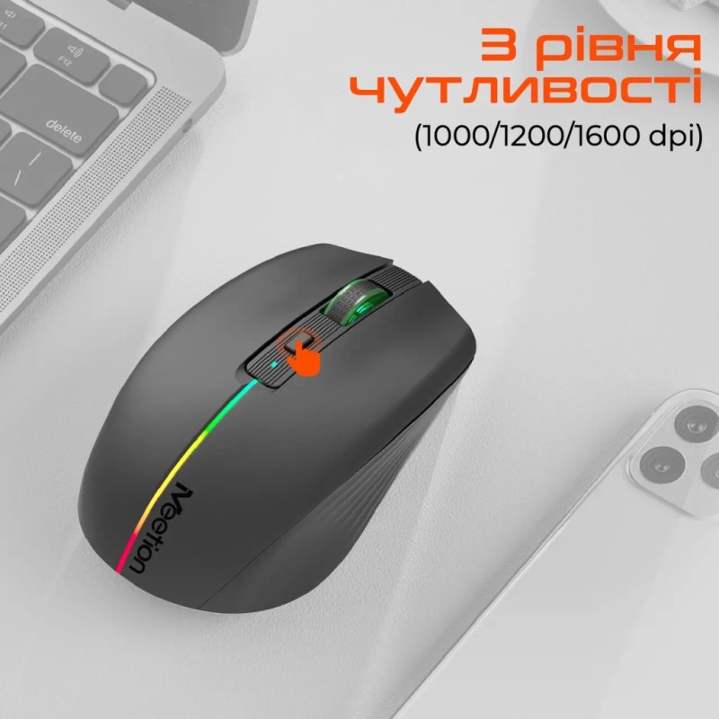 Мышка Meetion BTM002 Wireless/Bluetooth Black (MT-BTM002-A)
