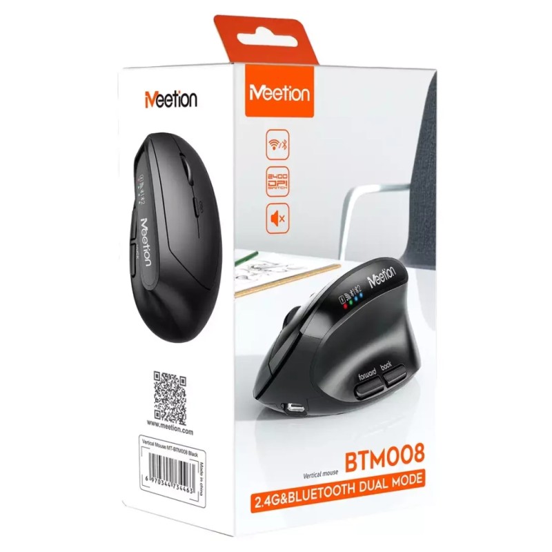 Мышка Meetion BTM008 Wireless/Bluetooth Black (MT-BTM008-A)