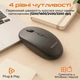 Мышка Meetion BTM100 Wireless/Bluetooth/USB Black (MT-BTM100-A)