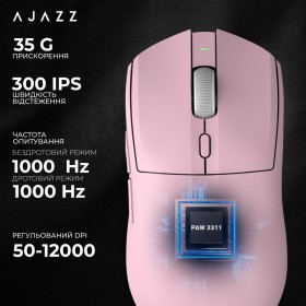 Мышка Ajazz AJ139 V2 MC Wireless/Bluetooth/USB Pink (AJ139-V2-MC-Pink)