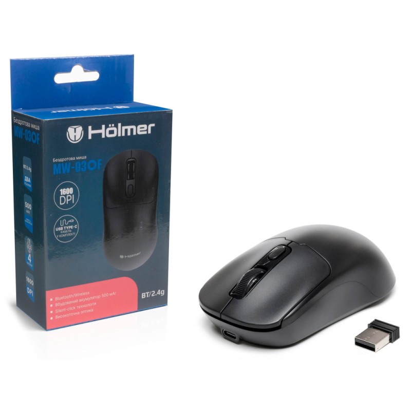 Мышка Hölmer MW-03OF Wireless/Bluetooth Black (MW-03OF)